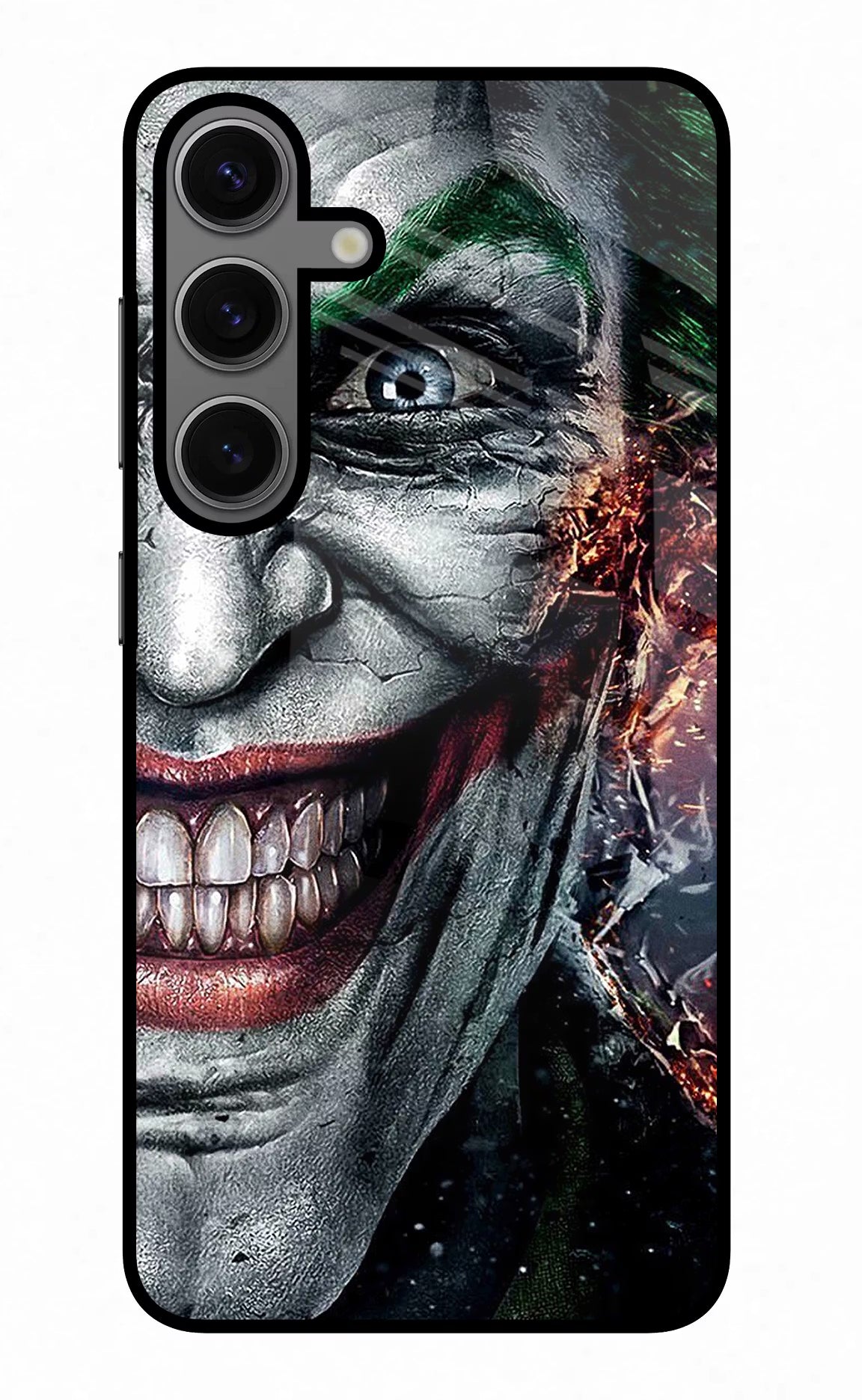 Joker Cam Samsung S24 Glass Case Back Cover by Casekaro