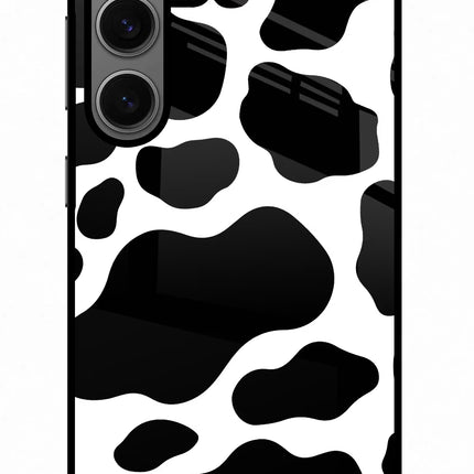 Cow Spots Samsung S24 Glass Case Back Cover by Casekaro