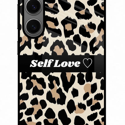 Leopard Print Self Love Samsung S24 Glass Case