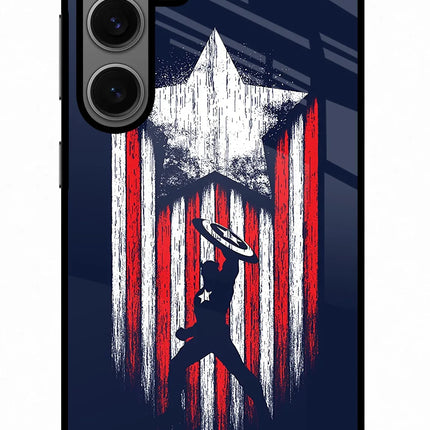 Captain America Marvel Art Samsung S24 Glass Case