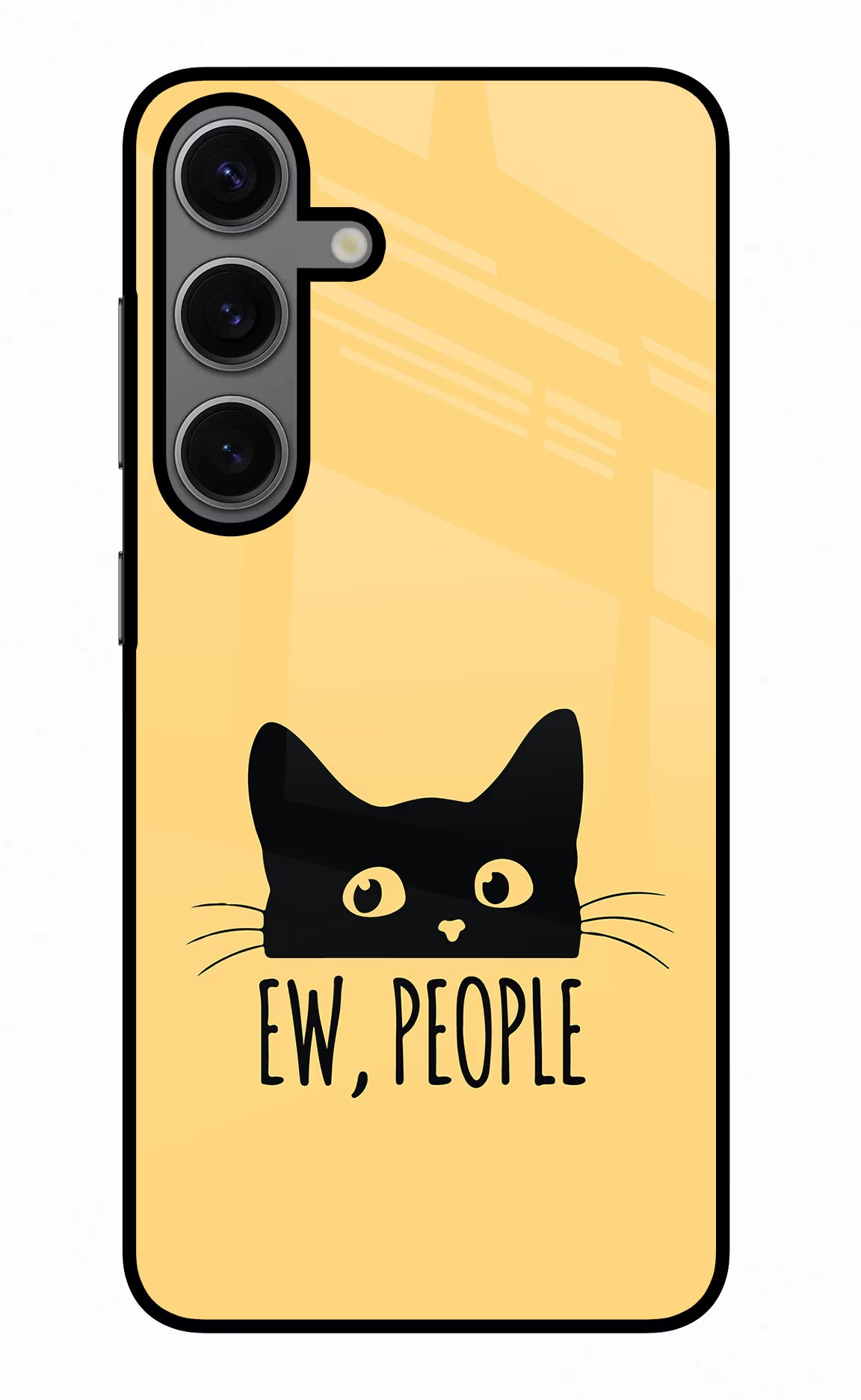 Ew People Catitude Samsung S24 Glass Case Back Cover by Casekaro