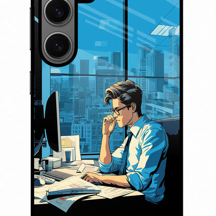 Focused Hustler (AI Generated) Samsung S24 Glass Case Back Cover by Casekaro
