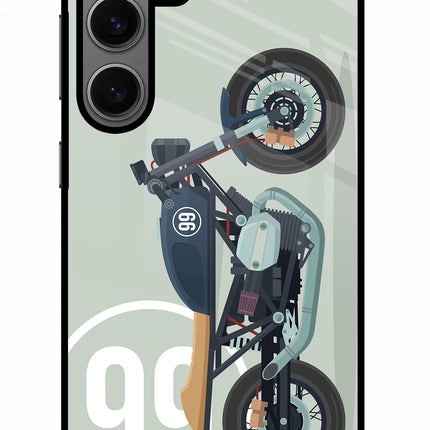 Classic Cafe Racer 99 Samsung S24 Glass Case Back Cover by Casekaro