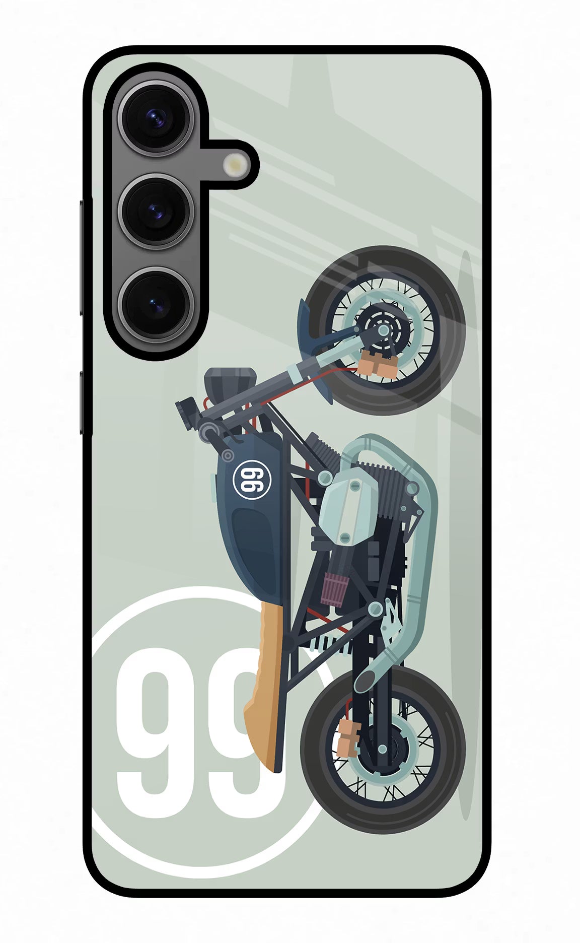 Classic Cafe Racer 99 Samsung S24 Glass Case Back Cover by Casekaro