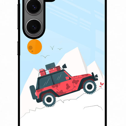 Mountain Trail Beast Samsung S24 Glass Case Back Cover by Casekaro