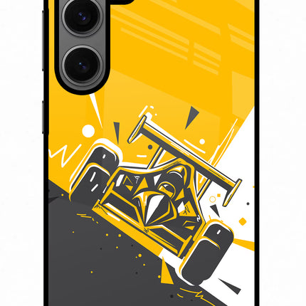 Track King Samsung S24 Glass Case Back Cover by Casekaro