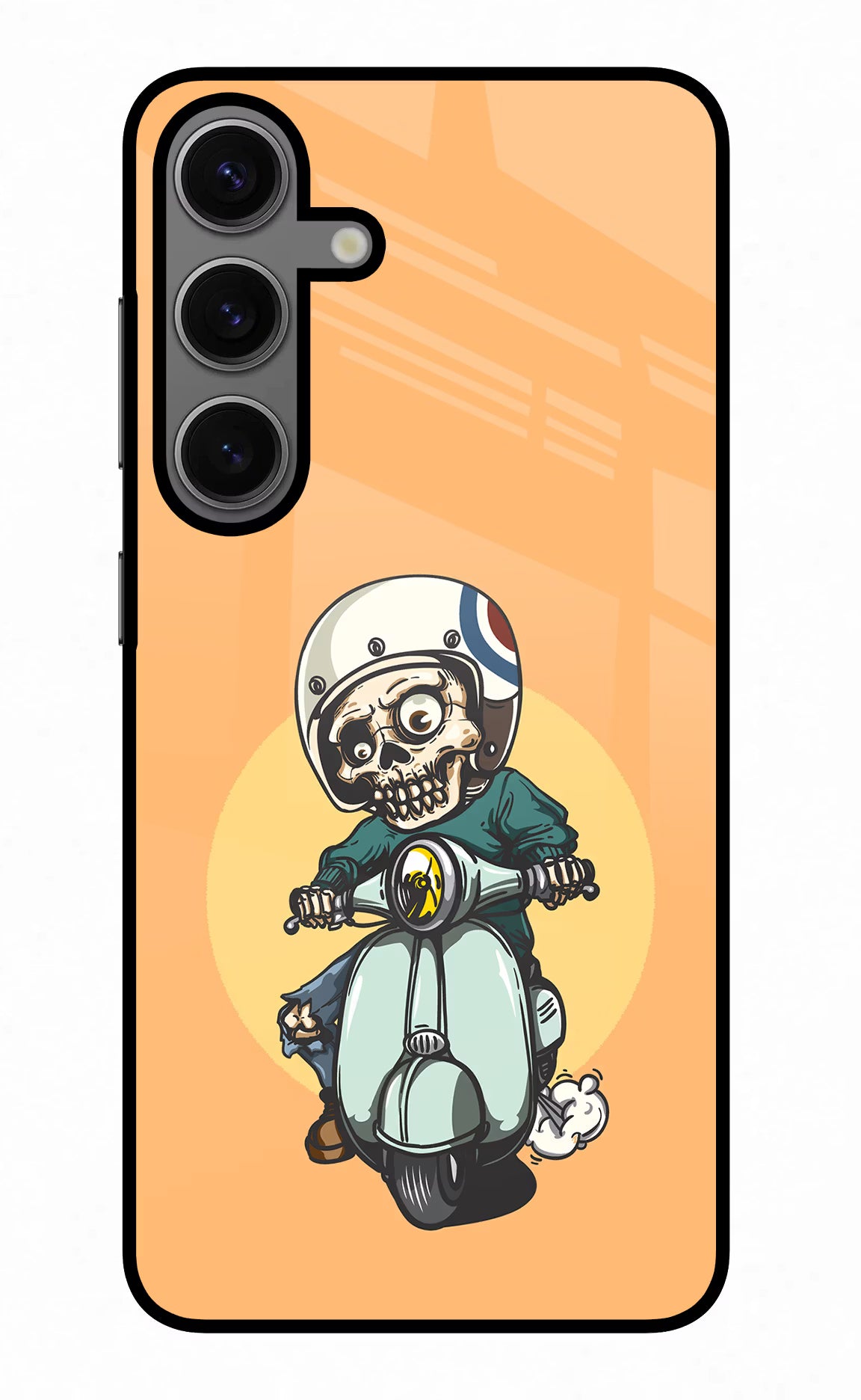 Undead Biker Samsung S24 Glass Case Back Cover by Casekaro