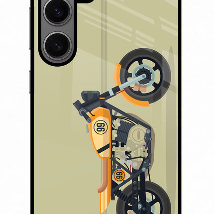 Vertical Speedster Samsung S24 Glass Case Back Cover by Casekaro