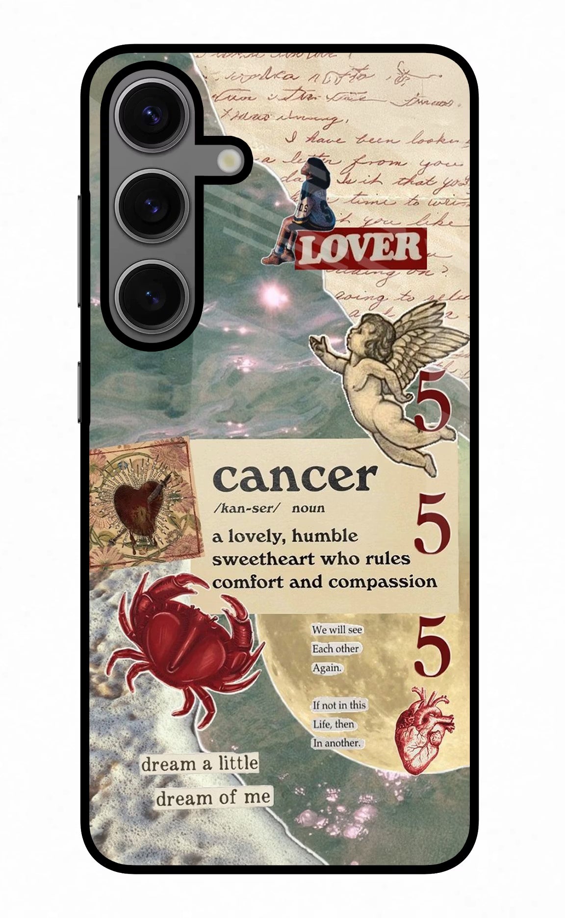Cancer Zodiac Samsung S24 Glass Case Back Cover by Casekaro