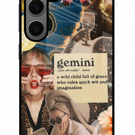 Gemini Zodiac Samsung S24 Glass Case Back Cover by Casekaro