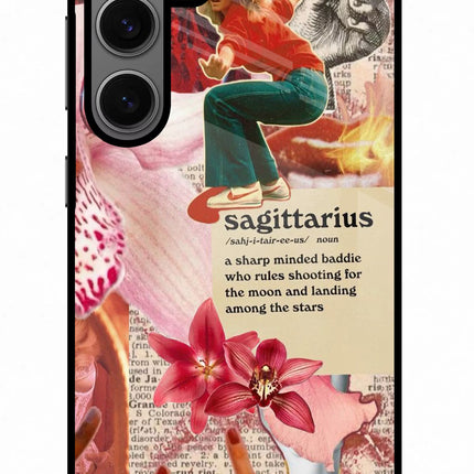 Sagittarius Zodiac Samsung S24 Glass Case Back Cover by Casekaro