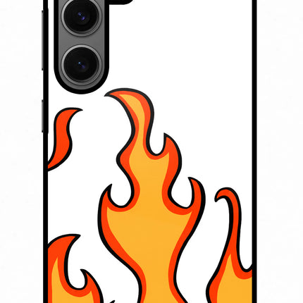 Fired Up – White Samsung S24 Glass Case Back Cover by Casekaro