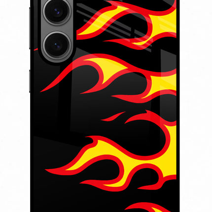 Side Sweep Flames Samsung S24 Glass Case