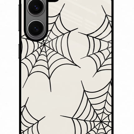 Spider Web Samsung S24 Glass Case Back Cover by Casekaro