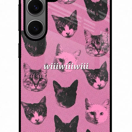 Pink Cats Samsung S24 Glass Case