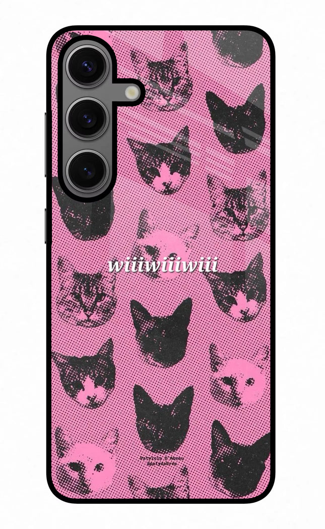 Pink Cats Samsung S24 Glass Case