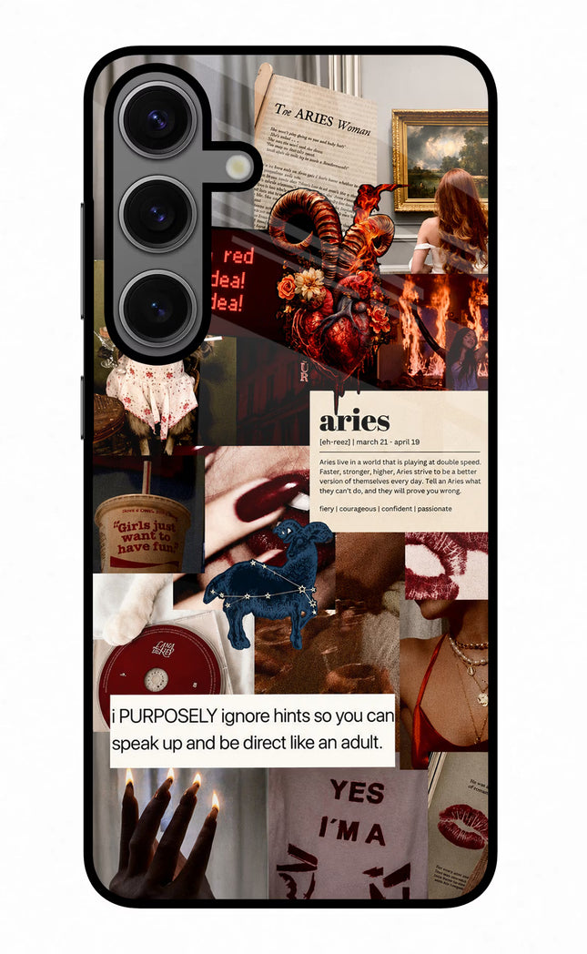 Zodiac Aries Samsung S24 Glass Case
