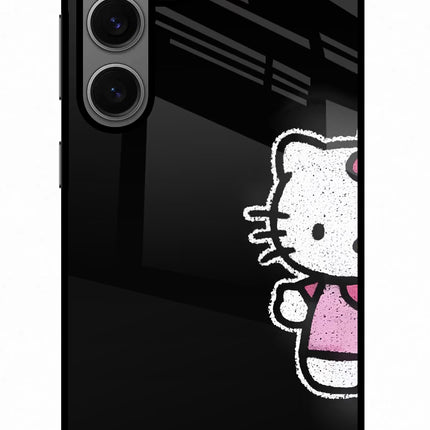 Kitty Charm Samsung S24 Glass Case Back Cover by Casekaro