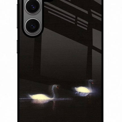 Silent Swans Samsung S24 Glass Case Back Cover by Casekaro