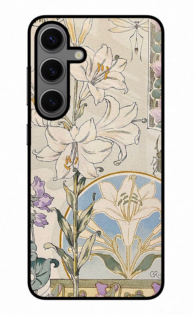 White Lily Samsung S24 Glass Case