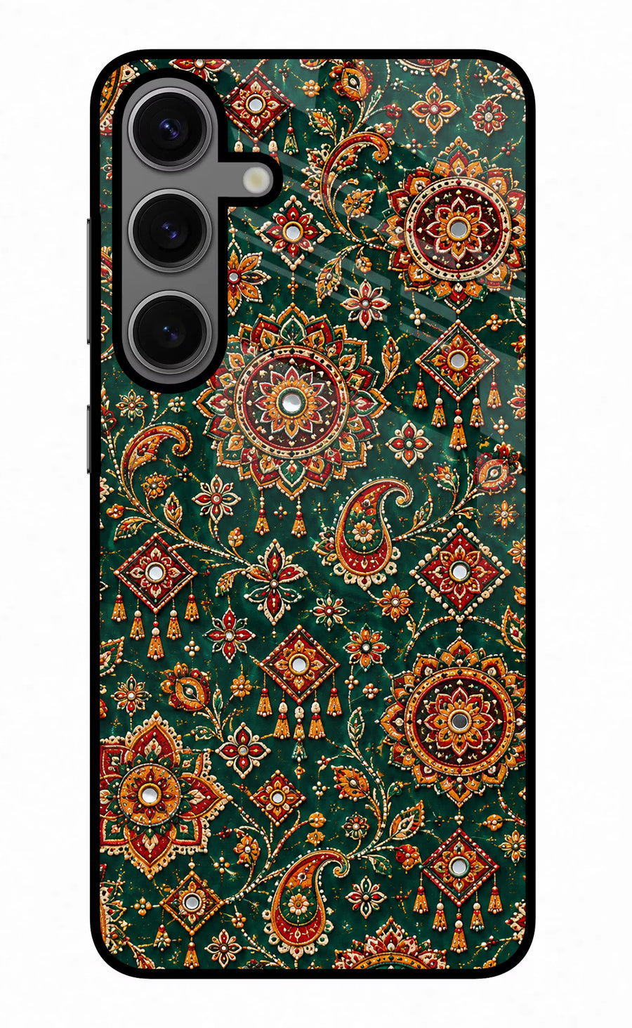 Green Pataka Samsung S24 Back Cover, Glass case