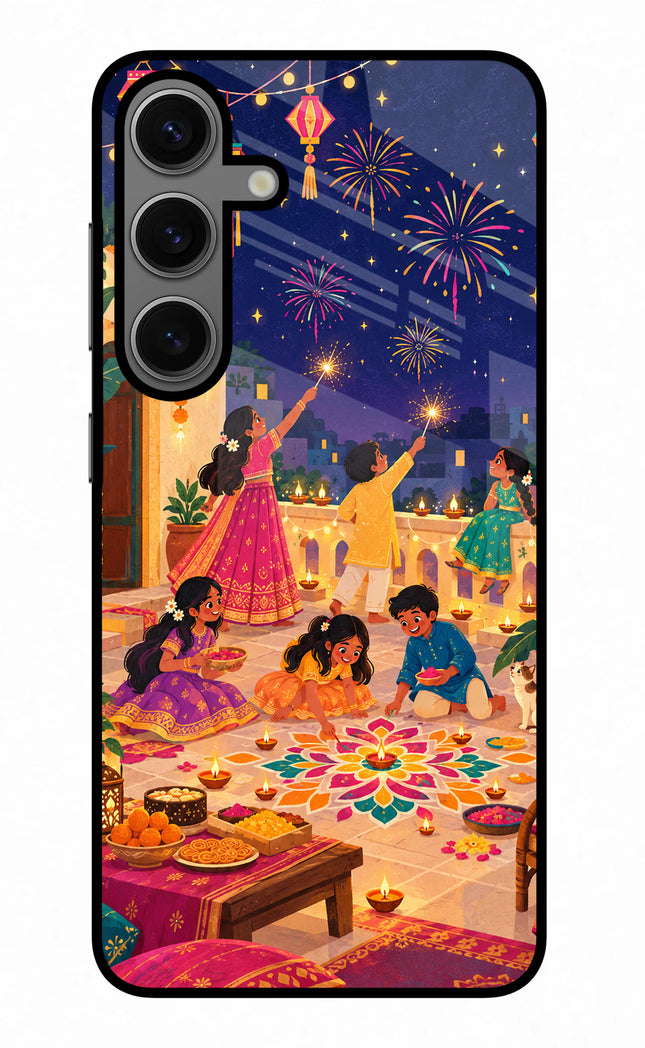 Diwali Night Samsung S24 Glass Case
