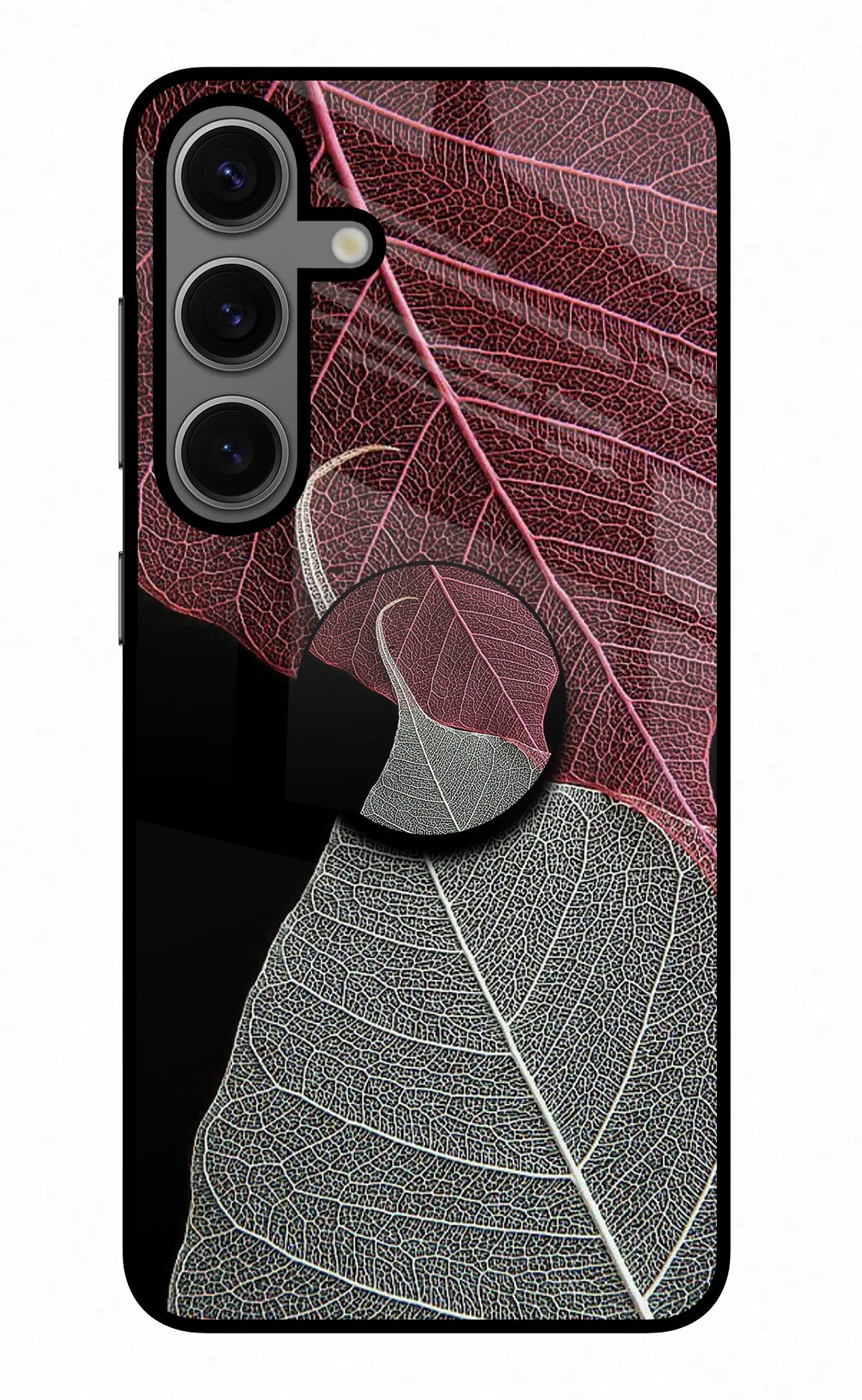 Leaf Pattern Samsung S24 Glass Case
