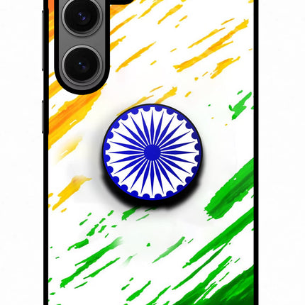 Indian Flag Ashoka Chakra Samsung S24 Glass Case