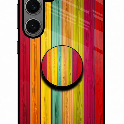 Multicolor Wooden Samsung S24 Pop Case by Casekaro
