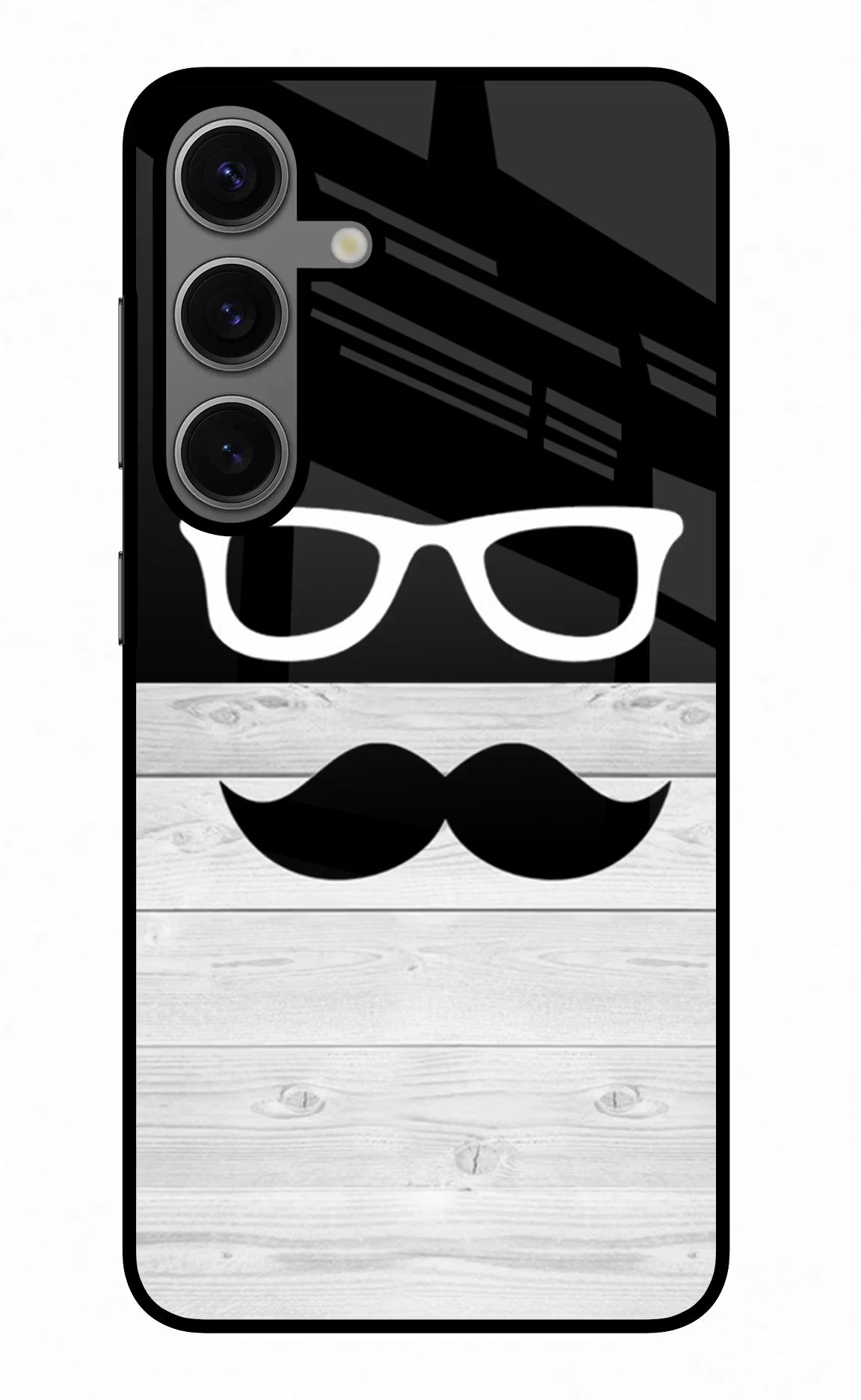 Mustache Samsung S24 Plus Glass Case Back Cover by Casekaro