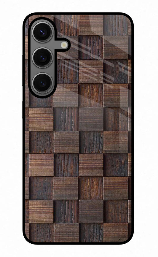 Wooden Cube Design Samsung S24 Plus Glass Case