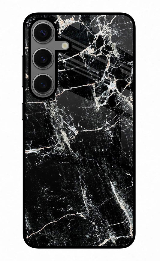 Black Marble Texture Samsung S24 Plus Glass Case