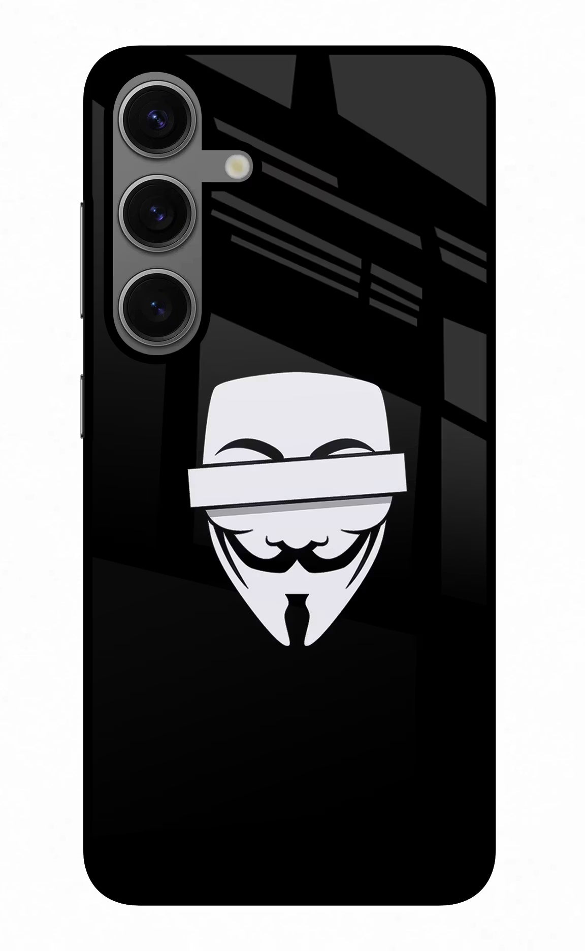 Anonymous Face Samsung S24 Plus Glass Case Back Cover by Casekaro