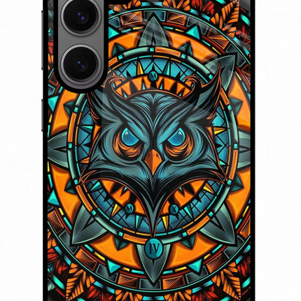 Angry Owl Art Samsung S24 Plus Glass Case Back Cover by Casekaro