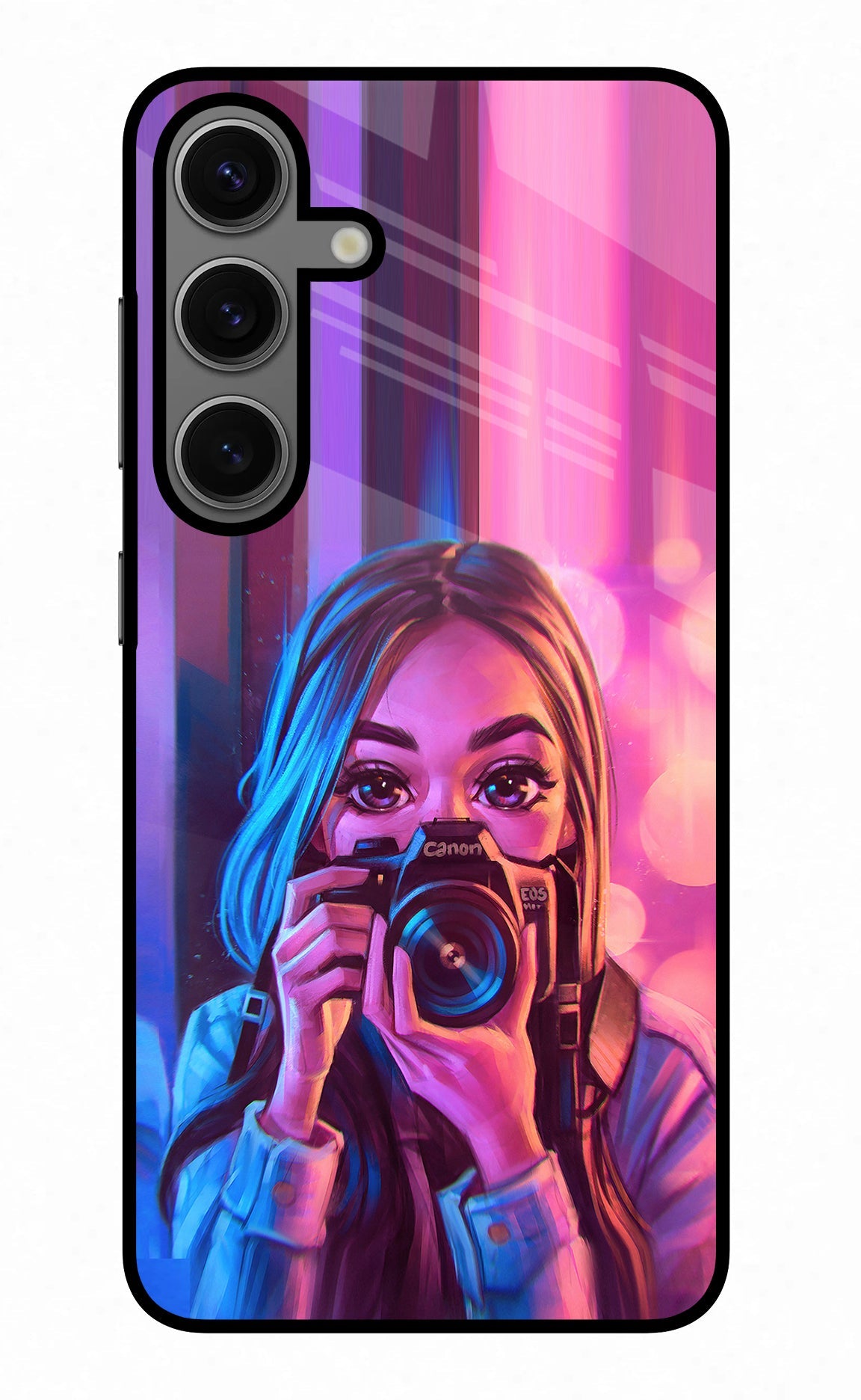 Girl Photographer Samsung S24 Plus Glass Case