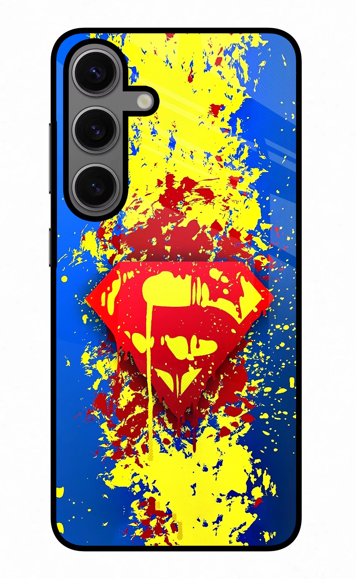 Superman logo Samsung S24 Plus Glass Case Back Cover by Casekaro