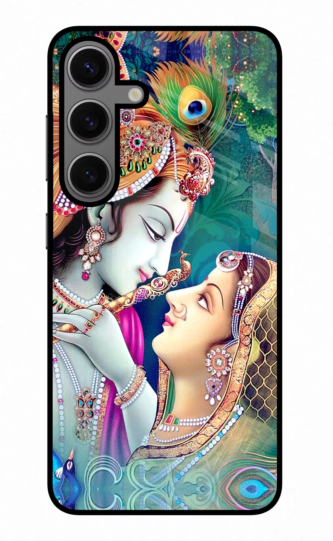 Lord Radha Krishna Samsung S24 Plus Glass Case Back Cover by Casekaro