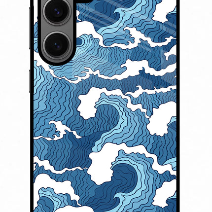 Blue Waves Samsung S24 Plus Glass Case Back Cover by Casekaro