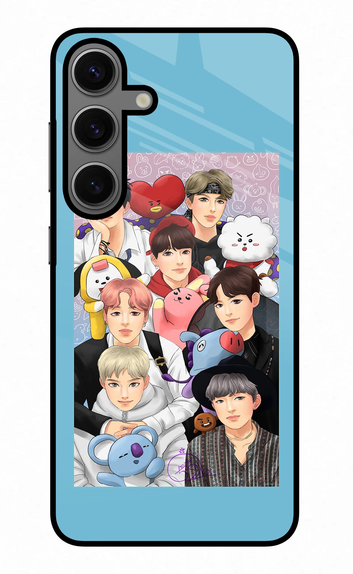 BTS with animals Samsung S24 Plus Glass Case