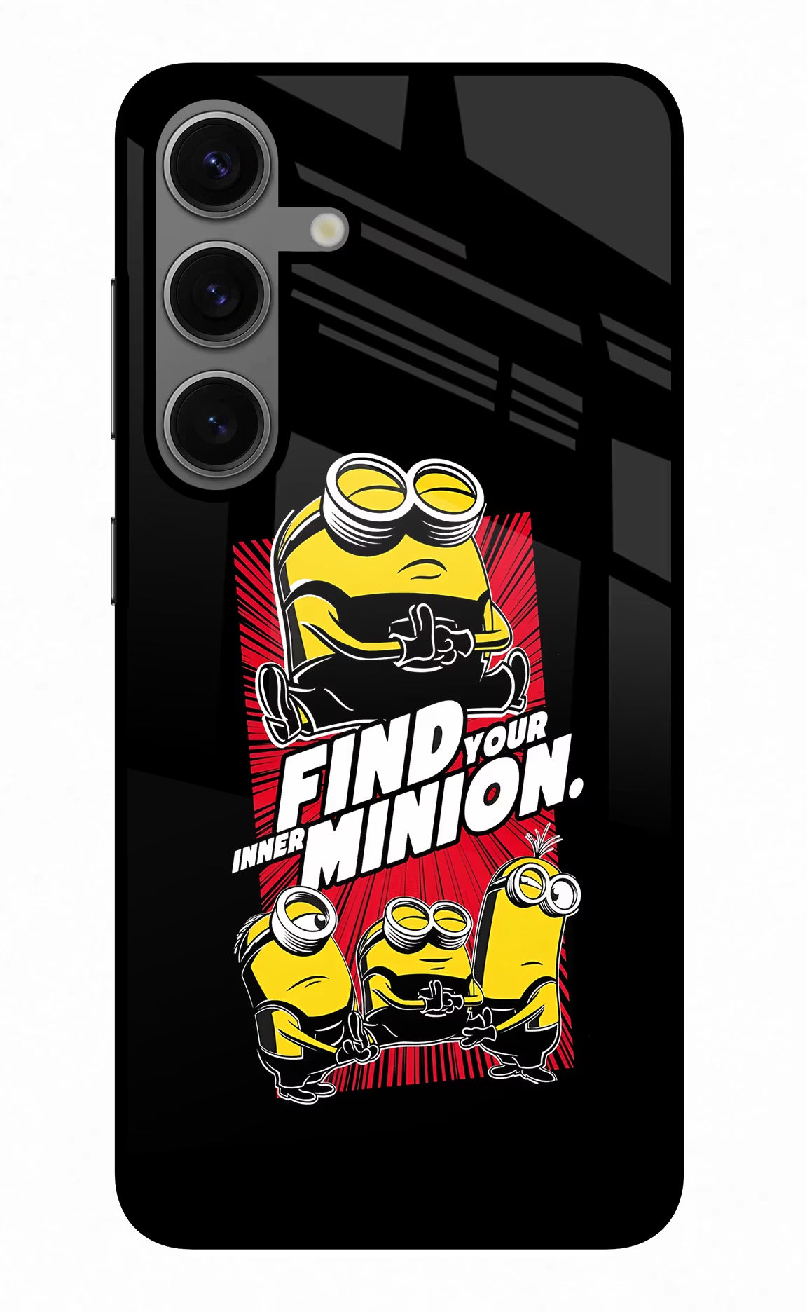 Find your inner Minion Samsung S24 Plus Glass Case Back Cover by Casekaro