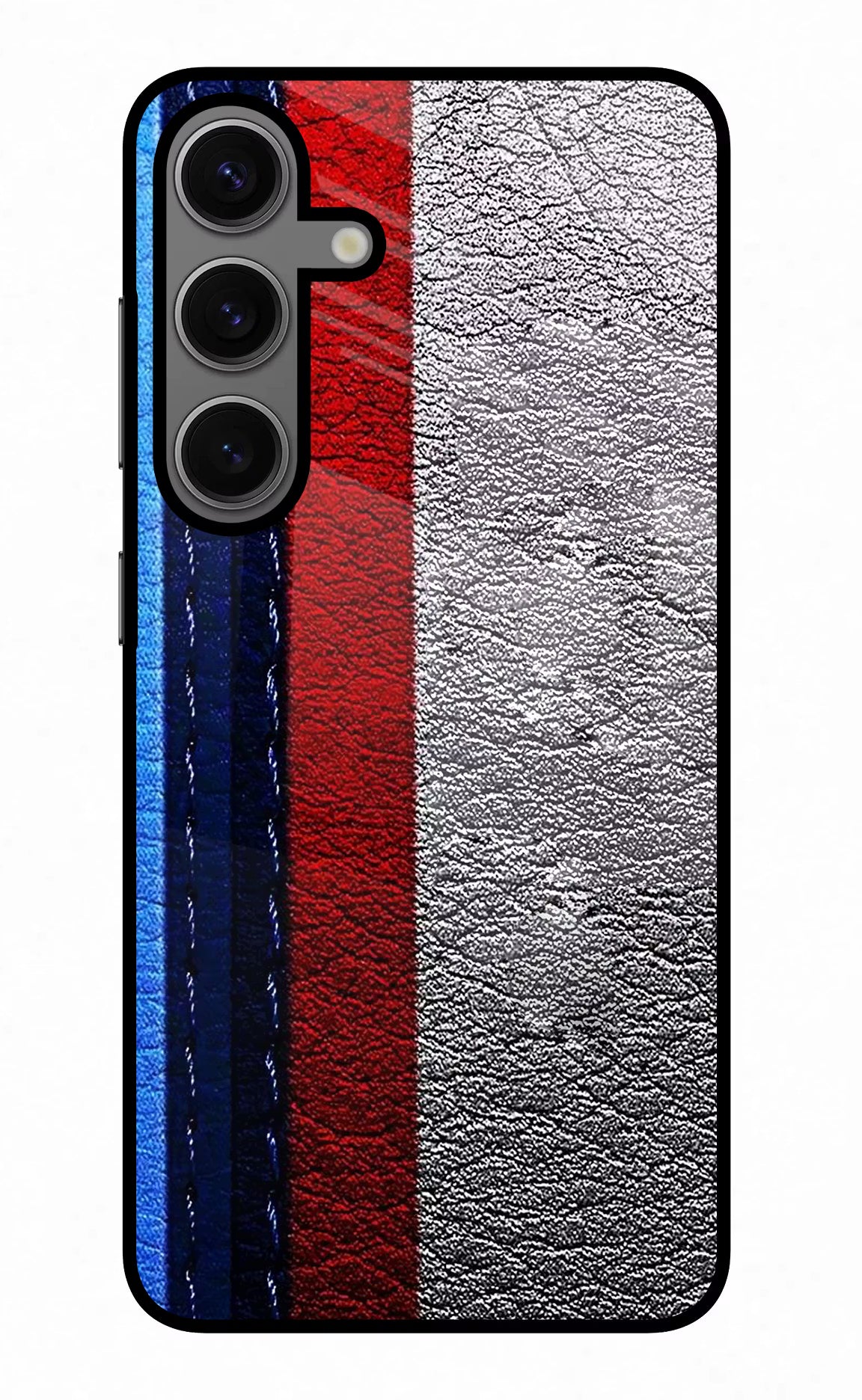 BMW Stripes Samsung S24 Plus Glass Case Back Cover by Casekaro