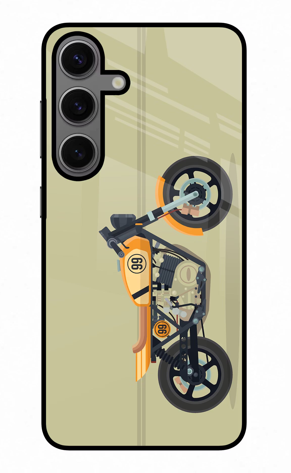 Vertical Speedster Samsung S24 Plus Glass Case Back Cover by Casekaro