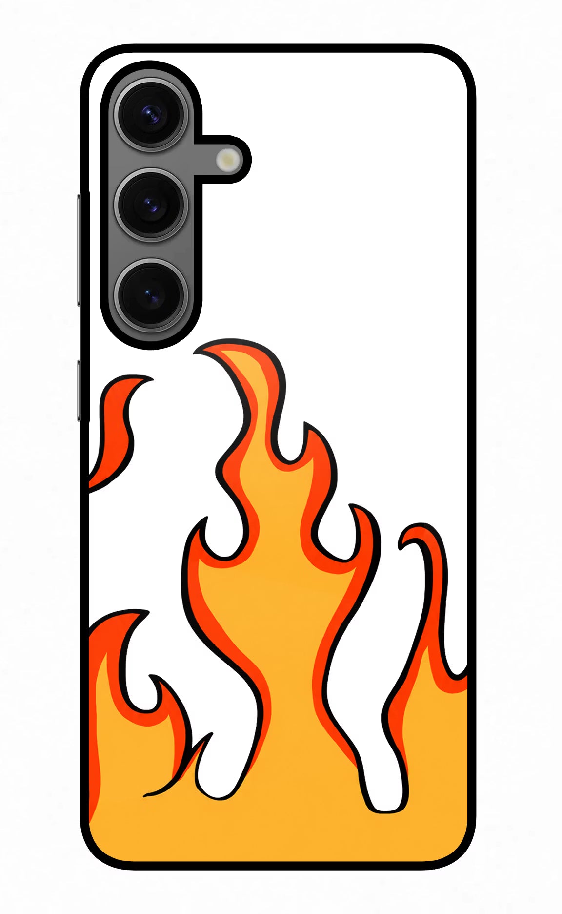 Fired Up – White Samsung S24 Plus Glass Case Back Cover by Casekaro