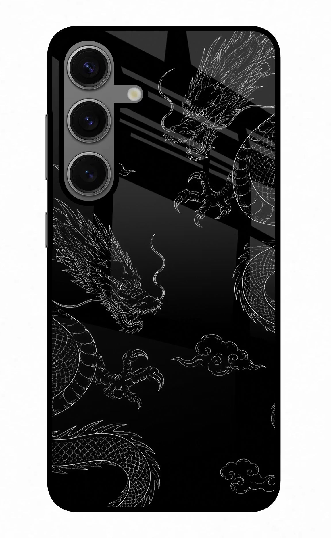 Twin Dragons Samsung S24 Plus Glass Case Back Cover by Casekaro