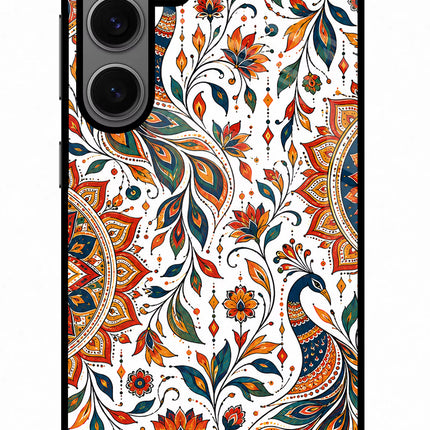 White Mayura Samsung S24 Plus Glass Case