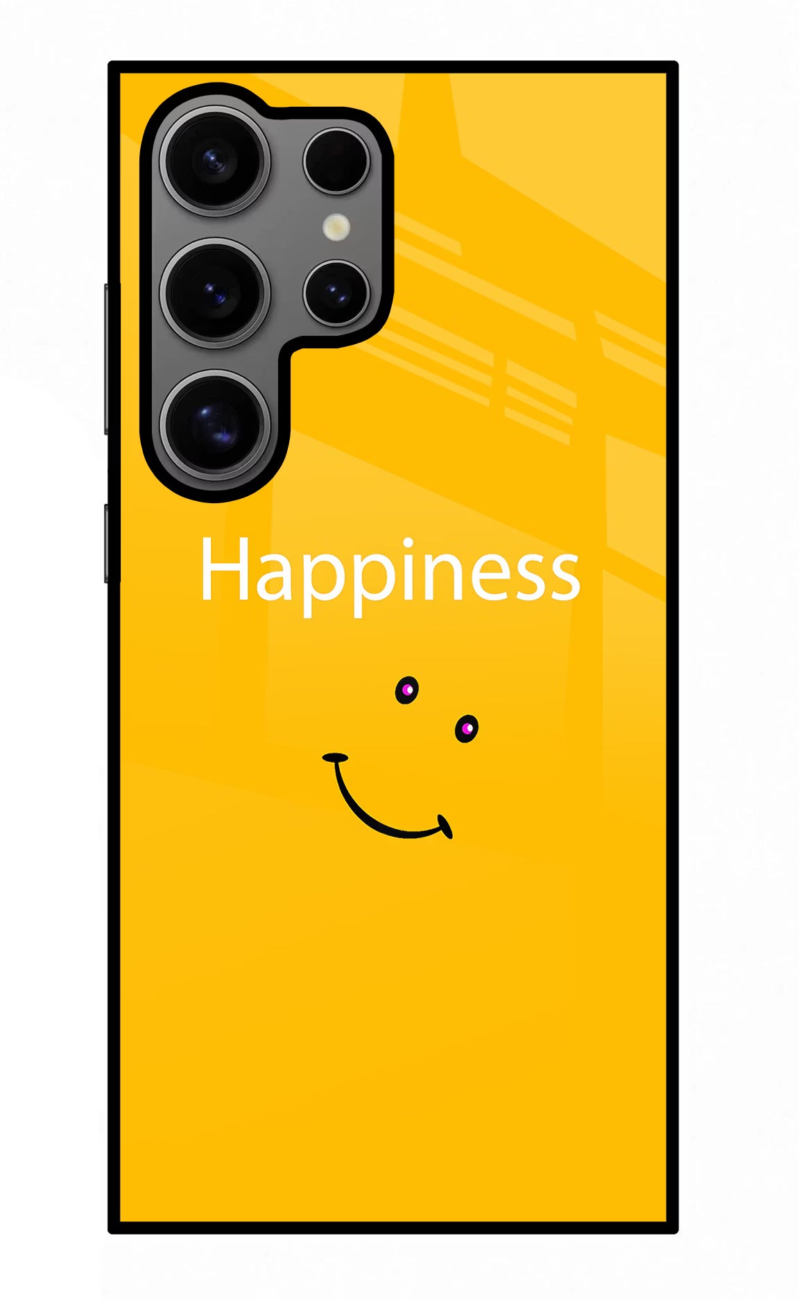Happiness With Smiley Samsung S24 Ultra Glass Case Back Cover by Casekaro