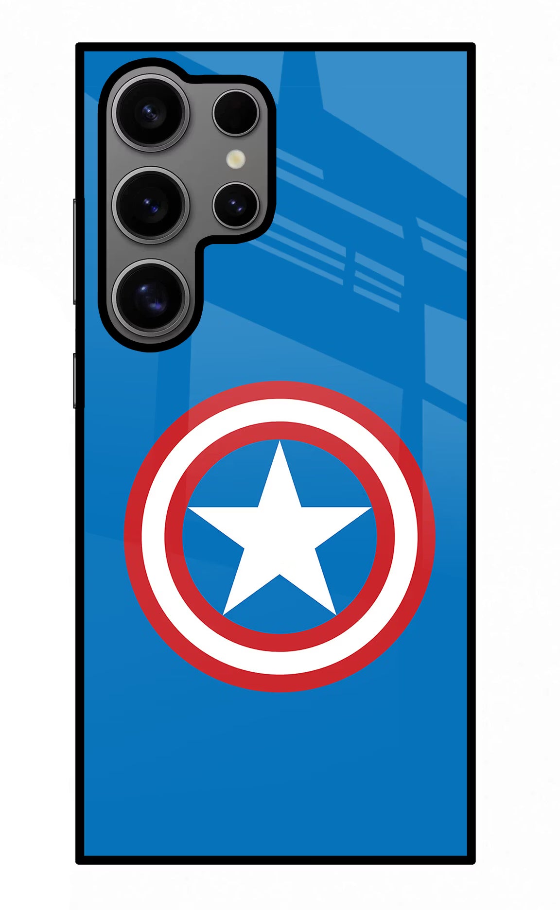 Captain America Logo Samsung S24 Ultra Glass Case Back Cover by Casekaro