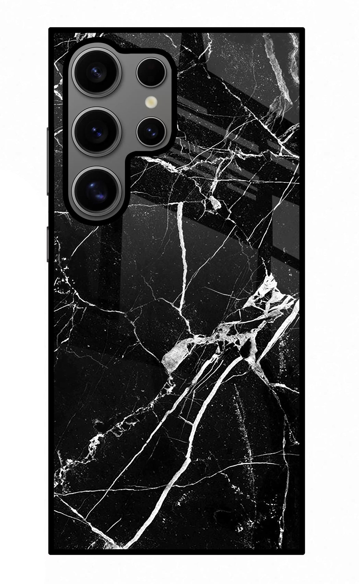 Black Marble Pattern Samsung S24 Ultra Glass Case