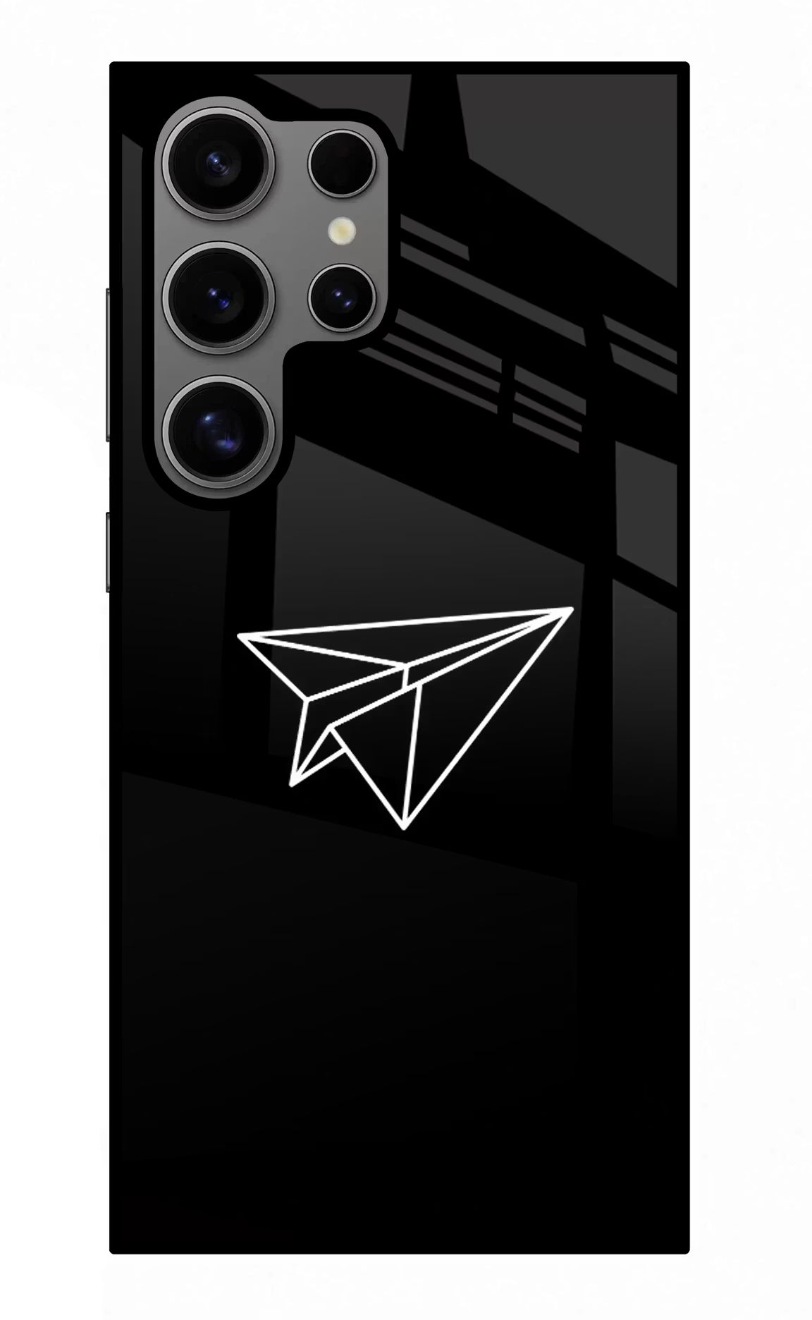 Paper Plane White Samsung S24 Ultra Glass Case Back Cover by Casekaro