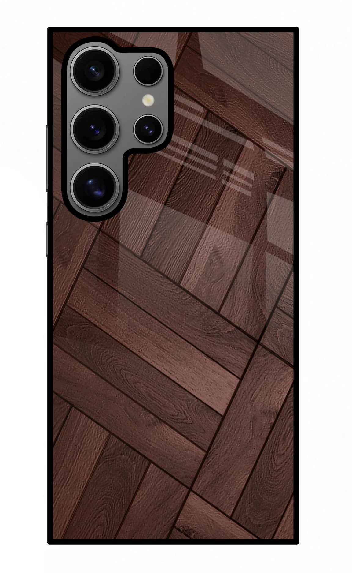 Wooden Texture Design Samsung S24 Ultra Glass Case Back Cover by Casekaro